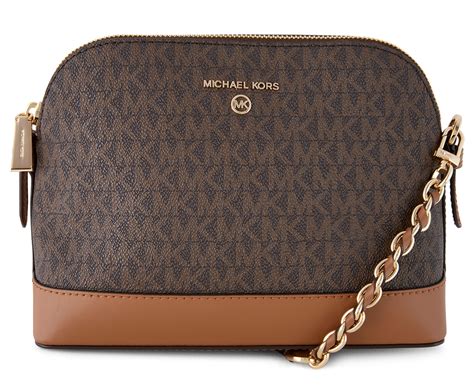 michael kors jet set charm large dome crossbody - brown/acorn|michael kors jetsetter crossbody.